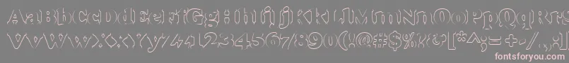 Goudyheaoutp-Schriftart – Rosa Schriften auf grauem Hintergrund
