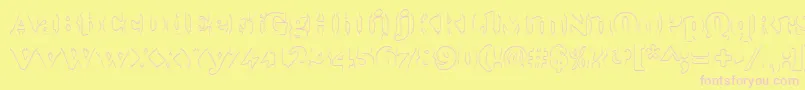 Goudyheaoutp-fontti – vaaleanpunaiset fontit keltaisella taustalla