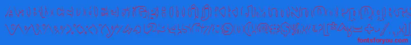 Goudyheaoutp-fontti – punaiset fontit sinisellä taustalla