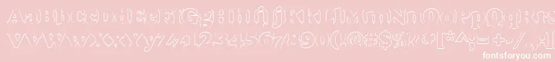 Goudyheaoutp-Schriftart – Weiße Schriften auf rosa Hintergrund