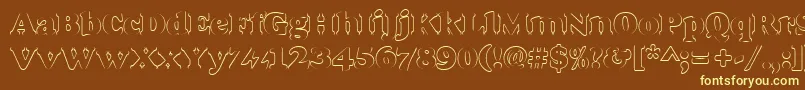 Goudyheaoutp-fontti – keltaiset fontit ruskealla taustalla