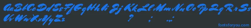 BluelminRonald Font – Blue Fonts on Black Background