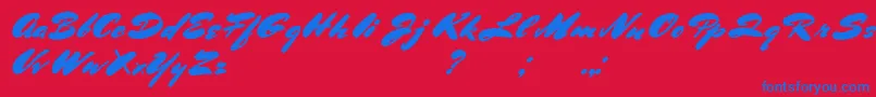 BluelminRonald Font – Blue Fonts on Red Background
