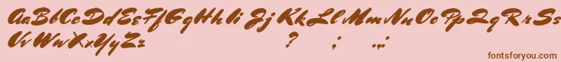BluelminRonald-fontti – ruskeat fontit vaaleanpunaisella taustalla