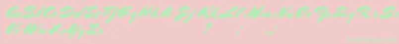 BluelminRonald-Schriftart – Grüne Schriften auf rosa Hintergrund