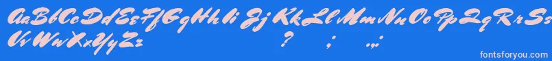 BluelminRonald Font – Pink Fonts on Blue Background