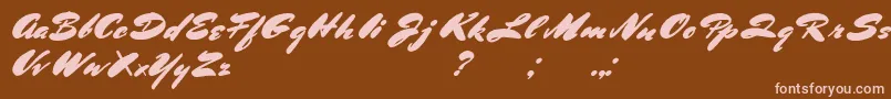 BluelminRonald Font – Pink Fonts on Brown Background