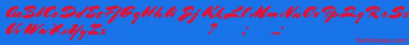 BluelminRonald-fontti – punaiset fontit sinisellä taustalla