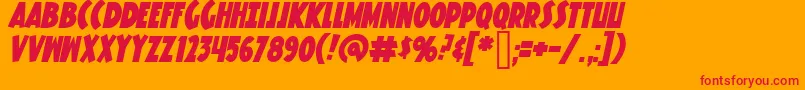 KnuckleSandwichItalic Font – Red Fonts on Orange Background
