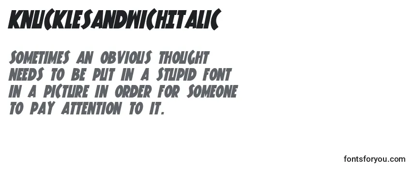 KnuckleSandwichItalic Font