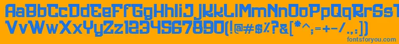 フォントUltrastyle1312 – オレンジの背景に青い文字