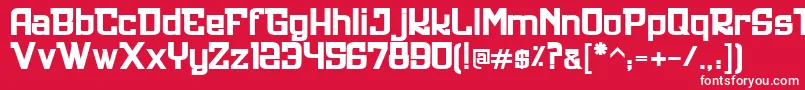 Czcionka Ultrastyle1312 – białe czcionki na czerwonym tle