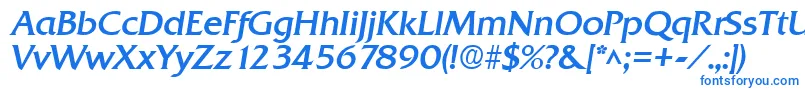 フォントQuadratBoldItalic – 白い背景に青い文字