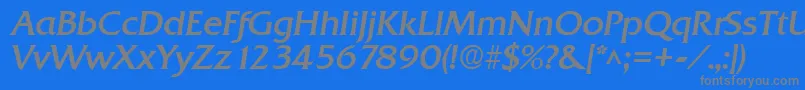 QuadratBoldItalic Font – Gray Fonts on Blue Background