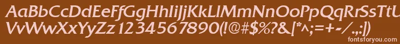 Шрифт QuadratBoldItalic – розовые шрифты на коричневом фоне