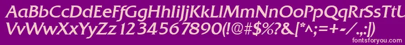 QuadratBoldItalic-Schriftart – Rosa Schriften auf violettem Hintergrund