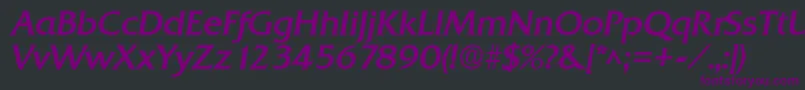 Шрифт QuadratBoldItalic – фиолетовые шрифты на чёрном фоне