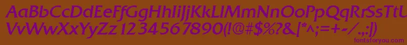 QuadratBoldItalic Font – Purple Fonts on Brown Background