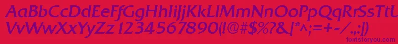 Шрифт QuadratBoldItalic – фиолетовые шрифты на красном фоне