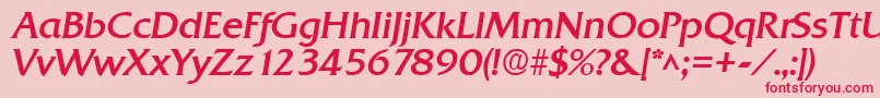 QuadratBoldItalic Font – Red Fonts on Pink Background