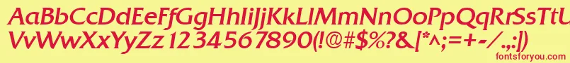 QuadratBoldItalic Font – Red Fonts on Yellow Background