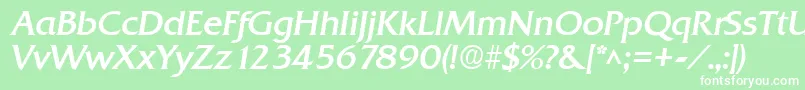 QuadratBoldItalic Font – White Fonts on Green Background