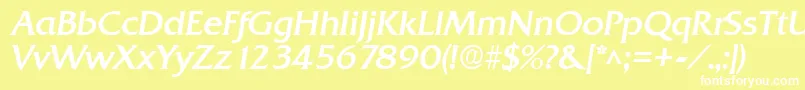 QuadratBoldItalic Font – White Fonts on Yellow Background