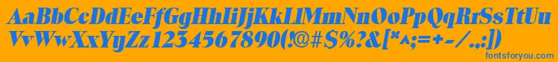 ToledolhBoldItalic Font – Blue Fonts on Orange Background