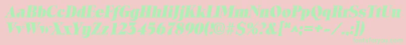 ToledolhBoldItalic Font – Green Fonts on Pink Background