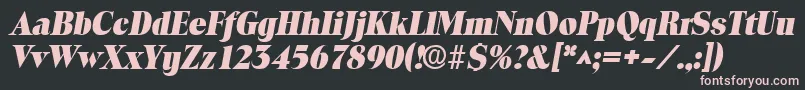 ToledolhBoldItalic Font – Pink Fonts on Black Background