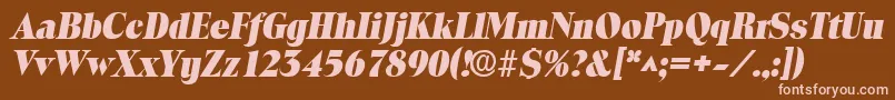 フォントToledolhBoldItalic – 茶色の背景にピンクのフォント