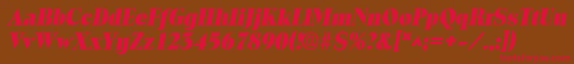 ToledolhBoldItalic Font – Red Fonts on Brown Background