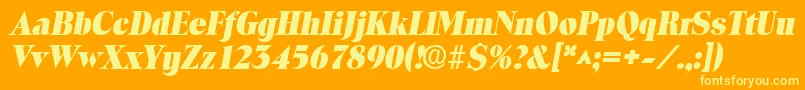 ToledolhBoldItalic Font – Yellow Fonts on Orange Background