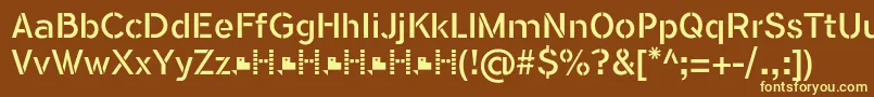 Шрифт FlamanteStenBook – жёлтые шрифты на коричневом фоне