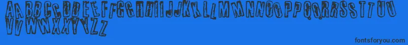 Busseta ffy Font – Black Fonts on Blue Background