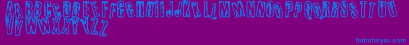 フォントBusseta ffy – 紫色の背景に青い文字