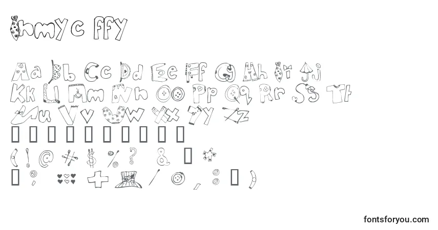Schriftart Inmyc ffy – Alphabet, Zahlen, spezielle Symbole