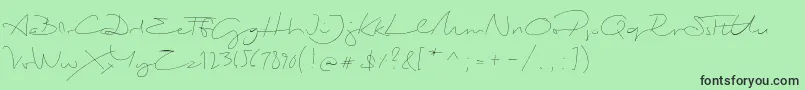 Шрифт BiloxiThin – чёрные шрифты на зелёном фоне