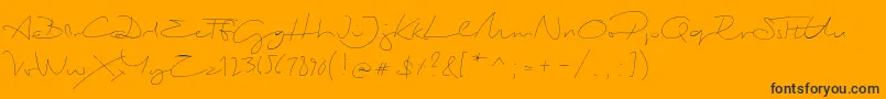 BiloxiThin-fontti – mustat fontit oranssilla taustalla