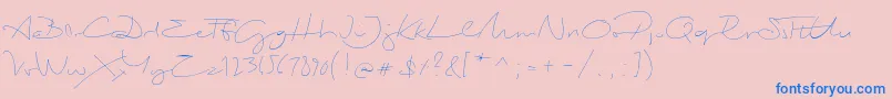 Fonte BiloxiThin – fontes azuis em um fundo rosa