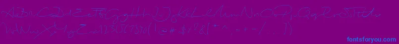 BiloxiThin Font – Blue Fonts on Purple Background