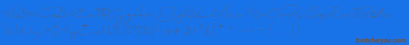 BiloxiThin-Schriftart – Braune Schriften auf blauem Hintergrund