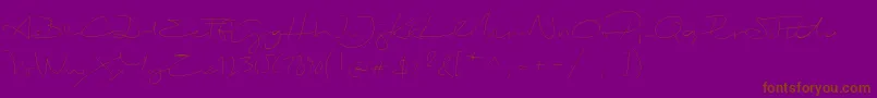 フォントBiloxiThin – 紫色の背景に茶色のフォント