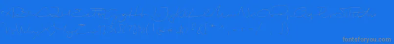 フォントBiloxiThin – 青い背景に灰色の文字
