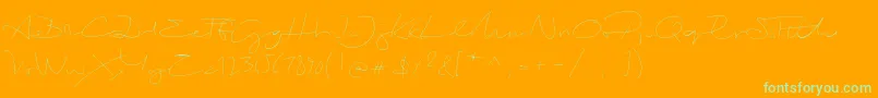 BiloxiThin Font – Green Fonts on Orange Background