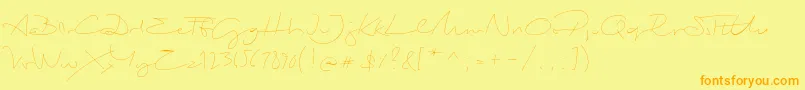 BiloxiThin-Schriftart – Orangefarbene Schriften auf gelbem Hintergrund