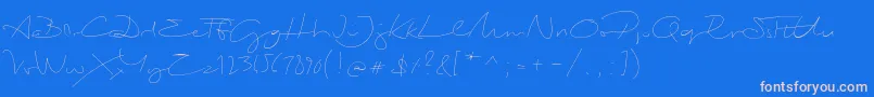 BiloxiThin Font – Pink Fonts on Blue Background
