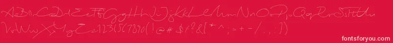 BiloxiThin-fontti – vaaleanpunaiset fontit punaisella taustalla