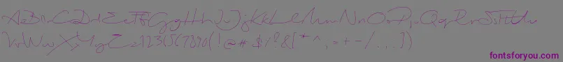 Шрифт BiloxiThin – фиолетовые шрифты на сером фоне