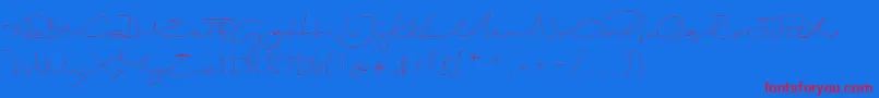 BiloxiThin-Schriftart – Rote Schriften auf blauem Hintergrund